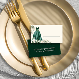 Emerald Green Princess Dress Personalisiert Platzkarte