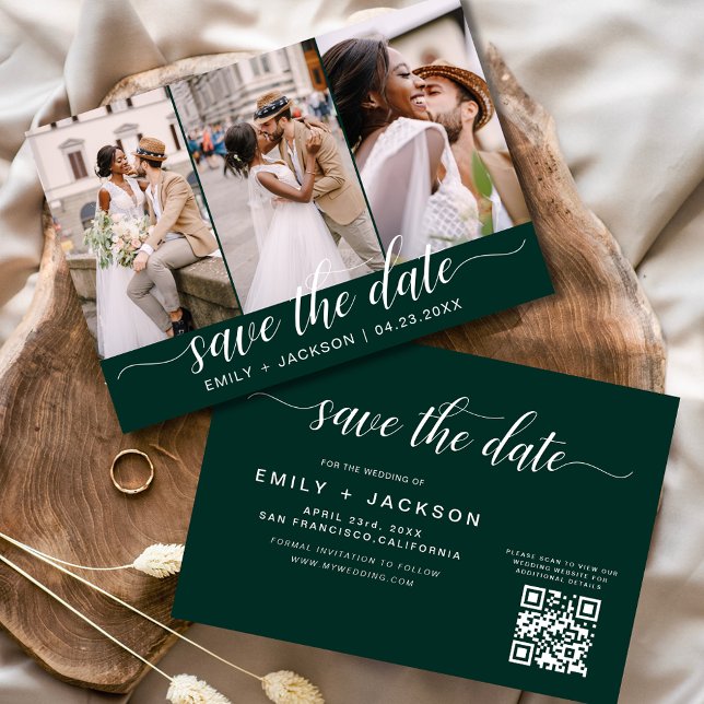 Emerald Green QR Code - Save the Date 3 Foto (Von Creator hochgeladen)
