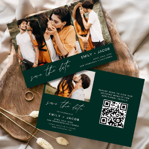 Emerald Green QR Code Save the Date 4 Foto