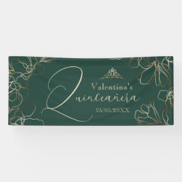 Emerald green Quinceañera Banner