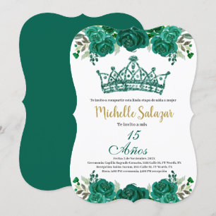 Emerald Green Quinceanera Einladung