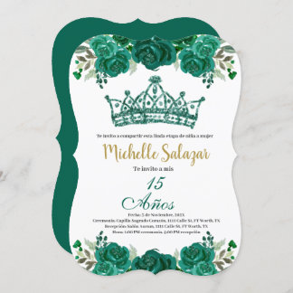 Emerald Green Quinceanera Einladung
