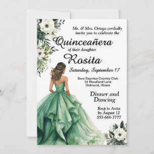 Emerald Green Quinceanera Einladung