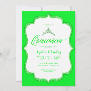 Emerald Green Quinceanera Einladung