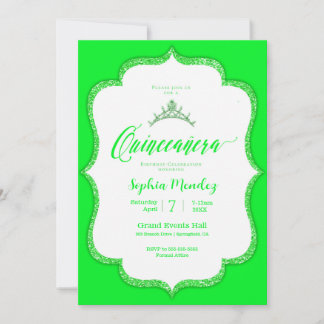 Emerald Green Quinceanera Einladung