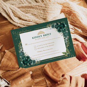 Emerald Green Quinceanera Mis Quince 15 Anos UAWG Begleitkarte