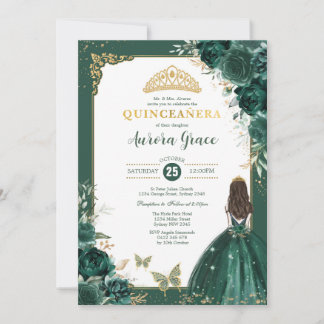 Emerald Green Quinceañera Prinzessin 15. Geburtsta Einladung
