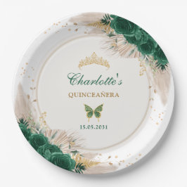 Emerald Green Quinceanera Prinzessin Miss Quince 1 Pappteller