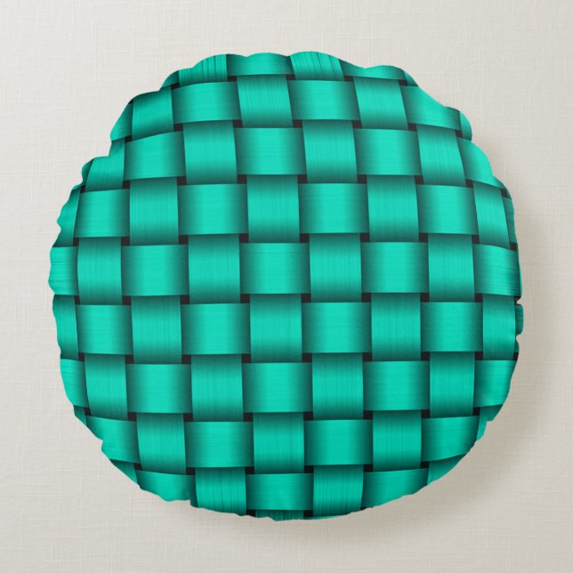 Emerald Green Ribbon Rundes Kissen (Vorderseite)