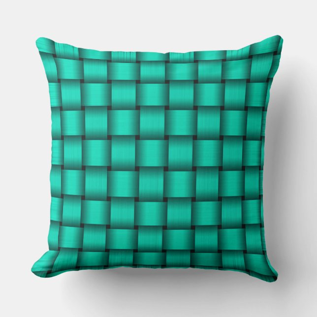 Emerald Green Ribbon Throw Kissen (Vorderseite)