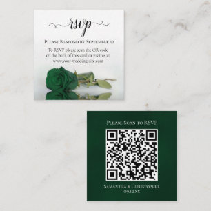 Emerald Green Rose Elegant Wedding UAWG QR Code Begleitkarte