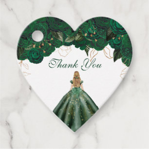 Emerald Green Rose Floral Vielen Dank zum Geburtst Geschenkanhänger