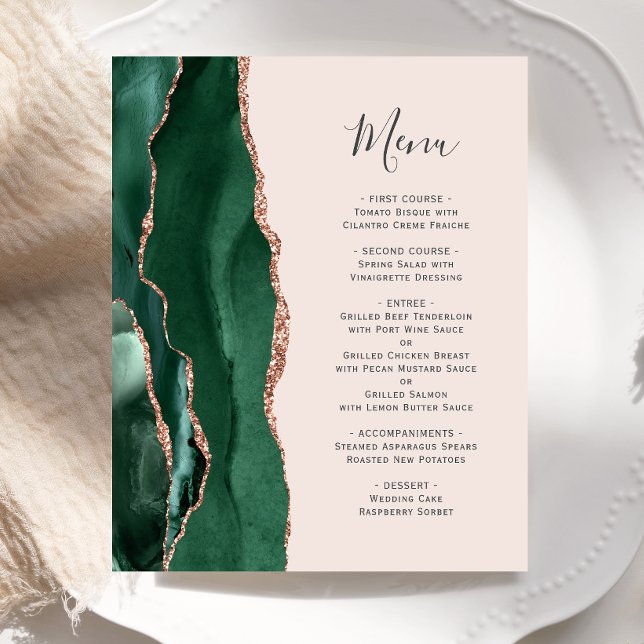 Emerald Green Rose Gold Agate Blush Wedding (Von Creator hochgeladen)