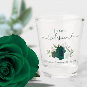 Emerald Green Rose Hochzeit von Bridesmaid Schnapsglas