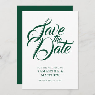 Emerald Green Rustic Save the Date Einladung
