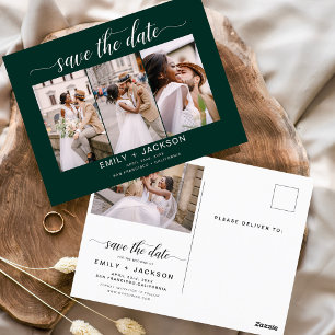 Emerald Green Save the Date 4 Foto Modern Postkarte