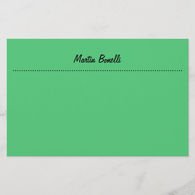 Emerald Green Schlicht Business Briefpapier (Vorderseite)
