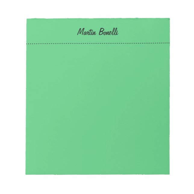 Emerald Green Schlicht Business Notizblock (Vorderseite)