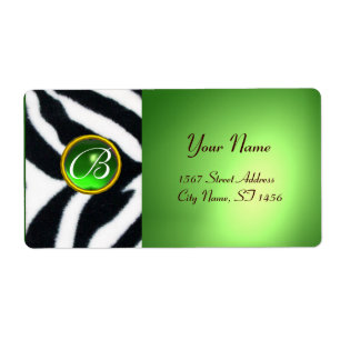 EMERALD GREEN SCHWARZ-WEISS ZEBRA FUR MONOGRAMM