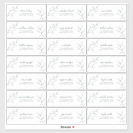 Emerald Green Script Botanic Guest Address Aufkleber