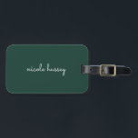 Emerald Green Script | Stilvolle Monogram Modern Gepäckanhänger<br><div class="desc">Ein einfaches,  individuelles Monogramm-Design in lässiger Handschrift in auffallendem einfarbigem smaragdgrün und weiß. Das Monogramm kann leicht personalisiert sein,  um ein Design so einzigartig wie Sie sind zu machen! Das perfekte trendige Geschenk oder Accessoire für jeden Anlass.</div>