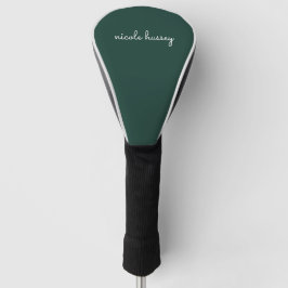 Emerald Green Script | Stilvolle Monogram Modern Golf Headcover