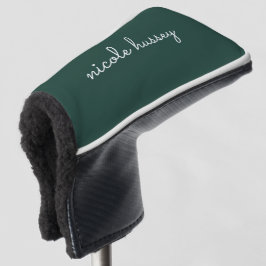 Emerald Green Script | Stilvolle Monogram Modern Golf Headcover