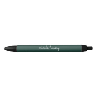 Emerald Green Script | Stilvolle Monogram Modern Kugelschreiber