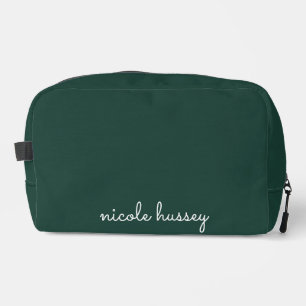 Emerald Green Script Stilvolle Monogram Modern Waschbeutel
