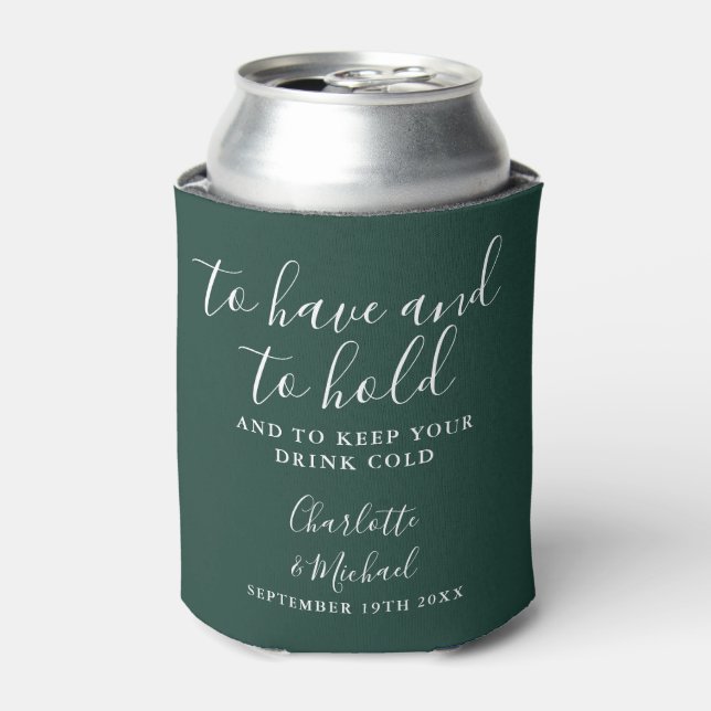 Emerald Green Signature Script Wedding Dosenkühler (Kanne Vorderseite)