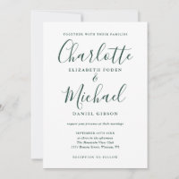 Emerald Green Signature Script Wedding