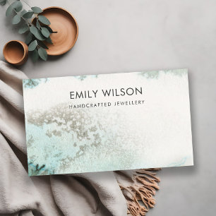 Emerald Green Silver Agate Blank Display Card Visitenkarte