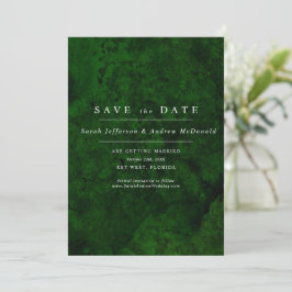 Emerald Green & Silver Calligraphie Save the Date Einladung
