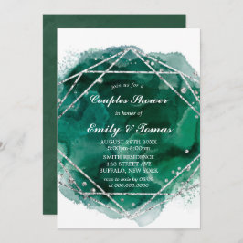 Emerald Green Silver Geometric Couples Dusche