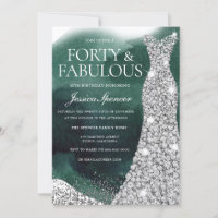 Emerald Green & Silver Gown 40. Geburtstags-Party