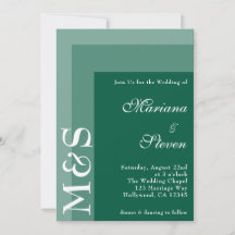 Emerald Green Simple Modern Chic Script Wedding in