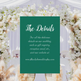 Emerald Green Simple Style Wedding Details Begleitkarte