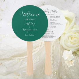 Emerald Green Simple Wedding Fächer