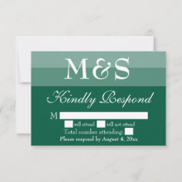 Emerald Green Simple Wedding RSVP Card Dankeskarte