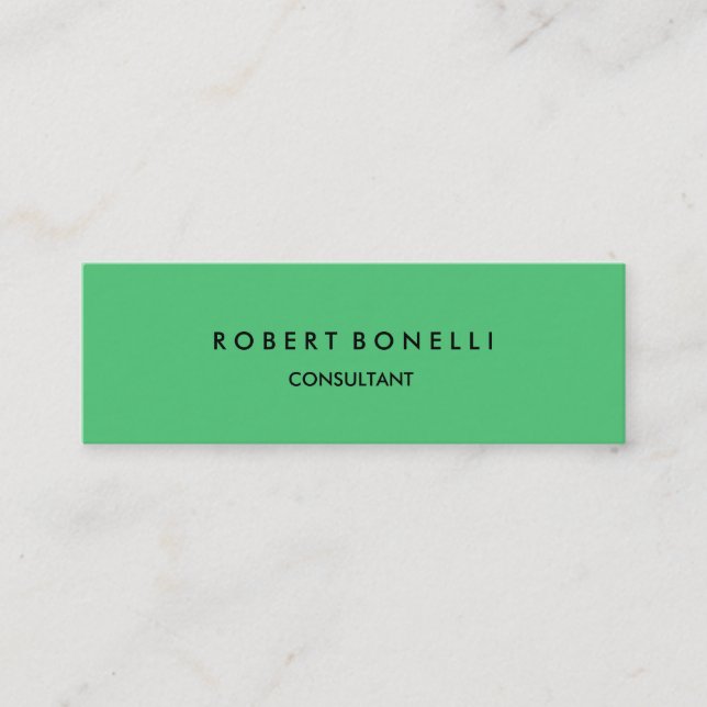 Emerald Green Slim Skinny Modern Business Card Mini Visitenkarte (Vorderseite)