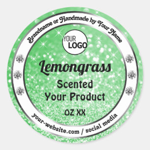 Emerald Green Sparkle Glitzer Product Labels Logo Runder Aufkleber