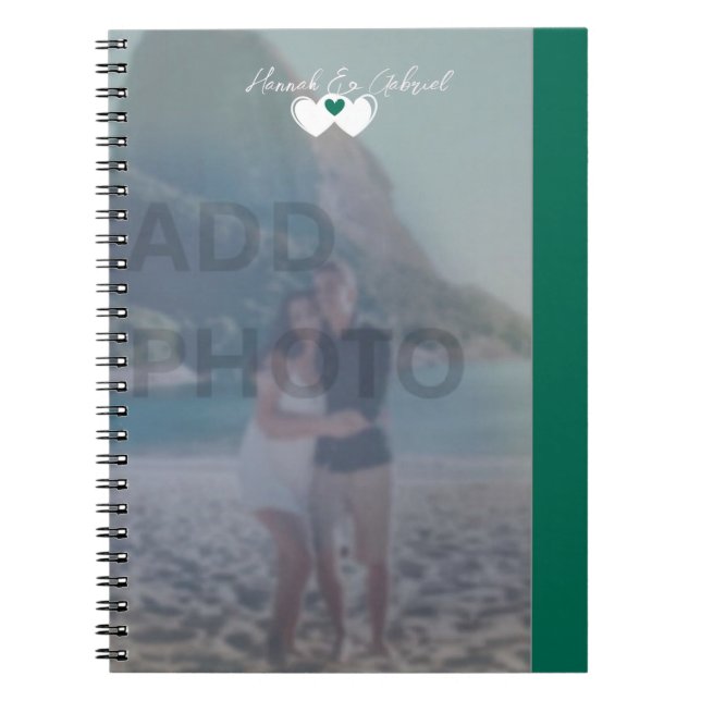 Emerald Green Spiral Foto Notebook Notizblock (Vorderseite)