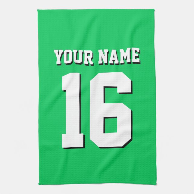 Emerald Green Sports Jersey Team Jersey Handtuch (Vertikal)