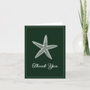 Emerald Green Starfish Dankeschön Card Dankeskarte