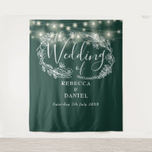 Emerald Green String Lights Hochzeitshintergrund