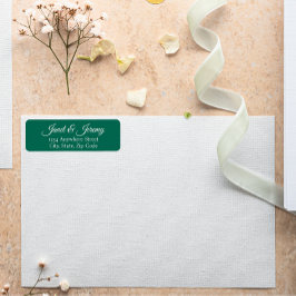 Emerald Green Stylized Name Wedding Rücksendeadres