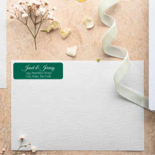 Emerald Green Stylized Name Wedding Rücksendeadres