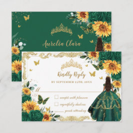 Emerald Green Sunflower Blumenkleider RSVP Karte