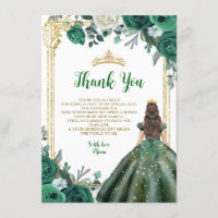 Emerald Green Sweet 16. Crown Danke Karte