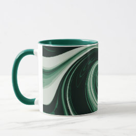 Emerald Green Swirl Abstraction Tasse